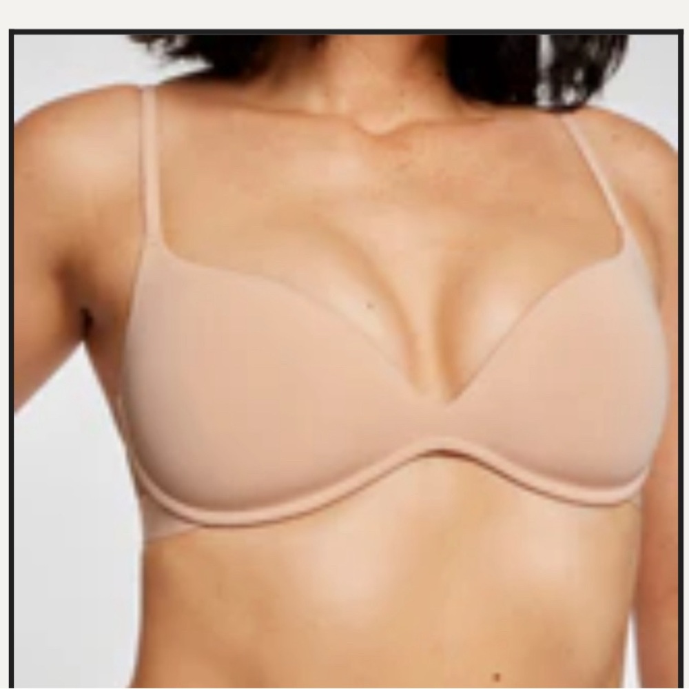 PEPPER zero G wire free lift up bra 34 AA nude beige NWT